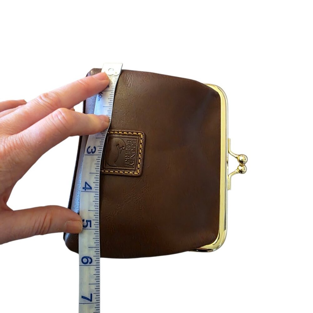 Dooney & Bourke Florentine Leather Kisslock Coin Purse Wallet Brown 9Y1407 NWT - Picture 8 of 16